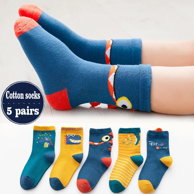 Lot de 5 Paires Chaussettes Spider-Man Garçon - Chaussettes Tube Coton Héros | Automne Hiver Enfant