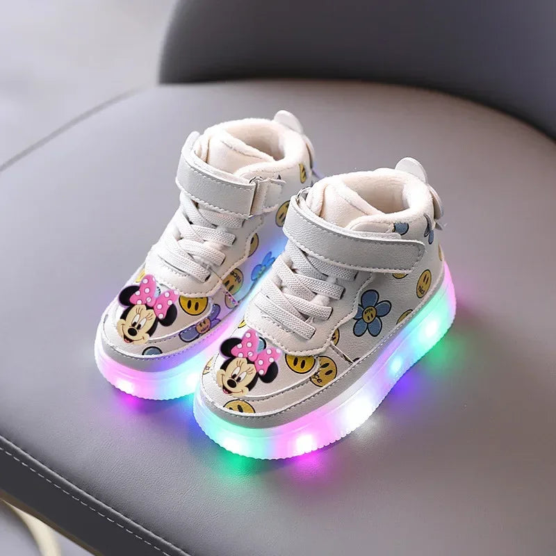 Baskets Mickey Mouse Lumineuses Enfant - Chaussures Sport LED Disney