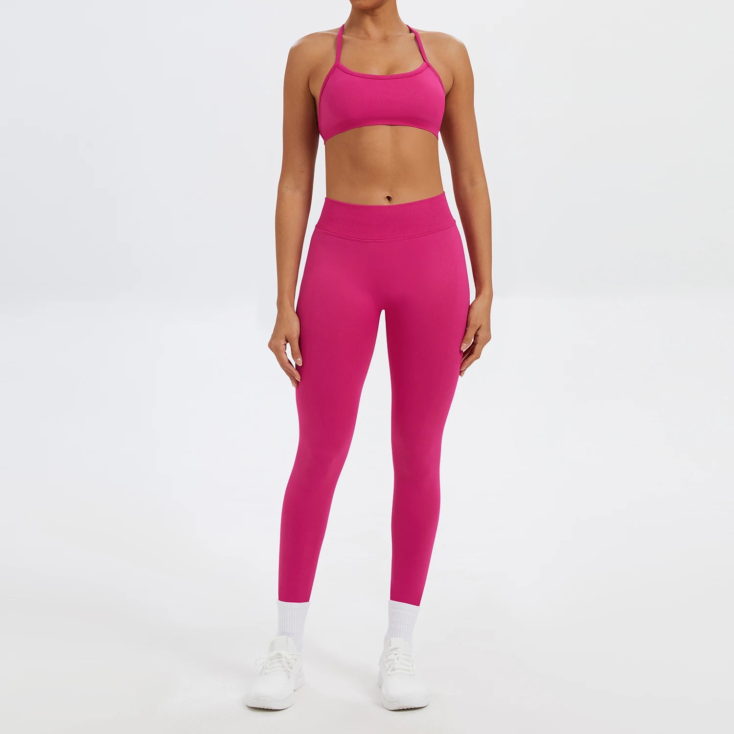 Ensemble Sport Femme 2 Pièces Sans Coutures – Top & Legging Yoga