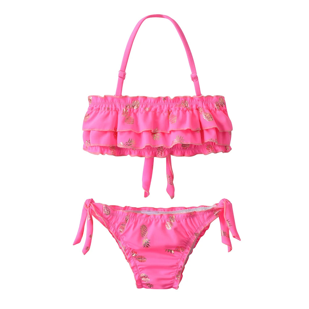 Bikini Fille 2 Pièces Drapeau Américain - Étoiles et Rayures Été