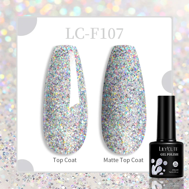 Gel Extension Ongles Paillettes LILYCUTE 15ml - Vernis Semi-Permanent UV Construction Nail Art