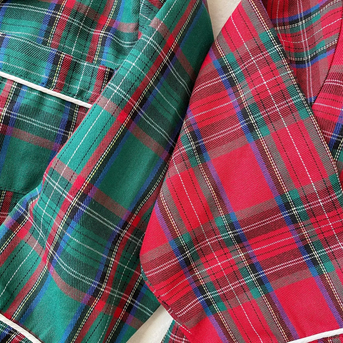 Pyjama Noël Enfant - Ensemble Coton Carreaux 2 Pièces Boutons Xmas