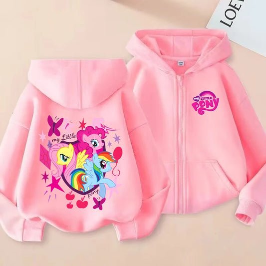 Gilet à Capuche Licorne My Little Pony - Veste Zippée Fille Printemps Automne