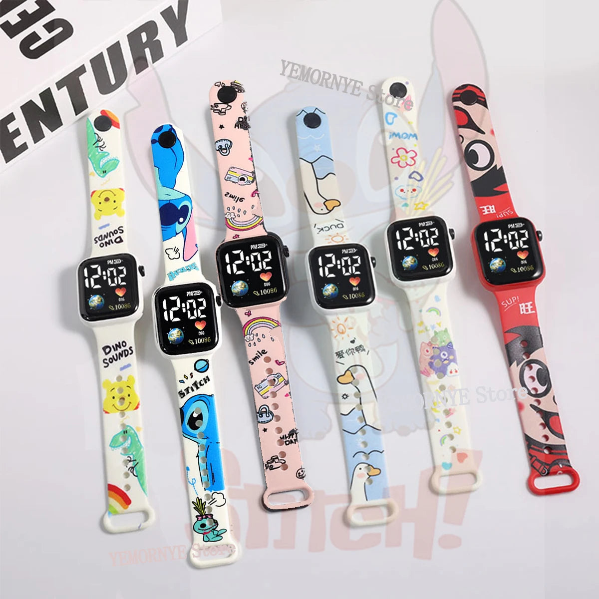 Montre Digitale Enfant Disney Stitch & Lio - LED Cartoon Imprimé Cadeau Anniversaire Jouet