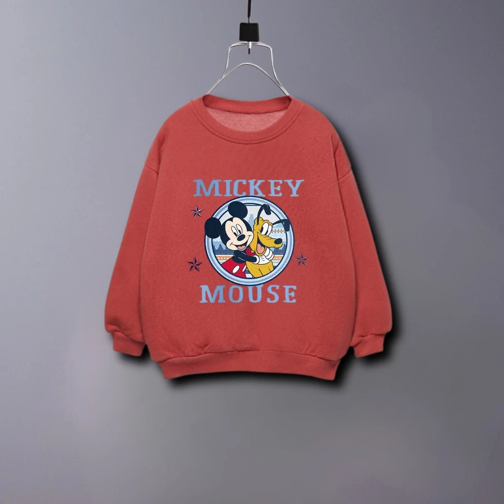 Sweat Mickey Enfant Printemps Automne - Hoodie Cartoon Col Rond Manches Longues