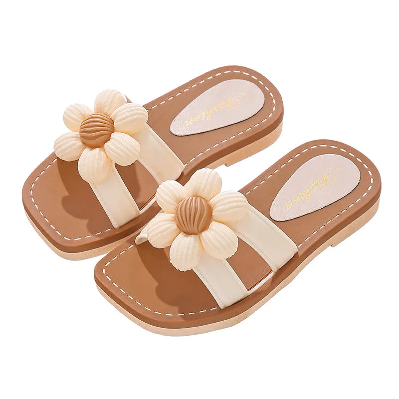 Chaussons Enfant Été Cartoon Plage - Sandales Bébé Fille Semelle Souple Antidérapante Floral
