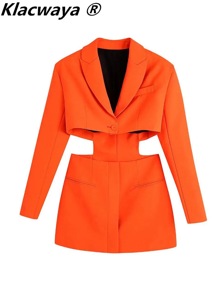 Robe Courte Ajourée Manches Longues - Mini Robe Vintage avec Poches