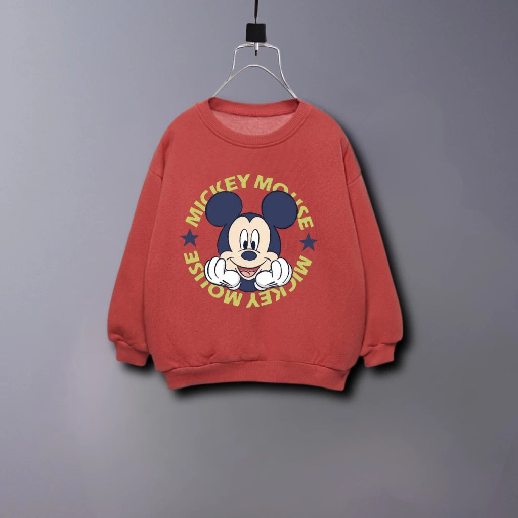 Sweat Mickey Enfant Printemps Automne - Hoodie Cartoon Col Rond Manches Longues