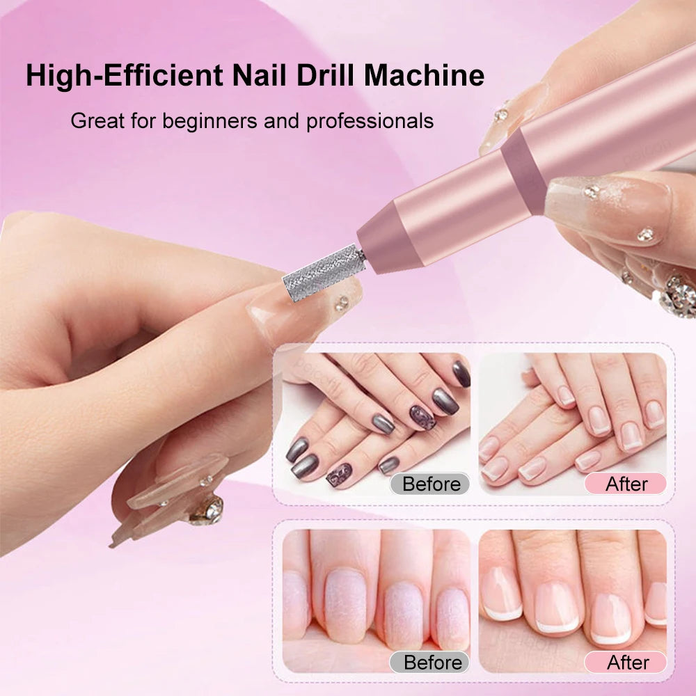 Ponceuse Électrique Ongles USB Rechargeable - Lime Électrique Manucure Pédicure Portable Polisseuse Professionnelle