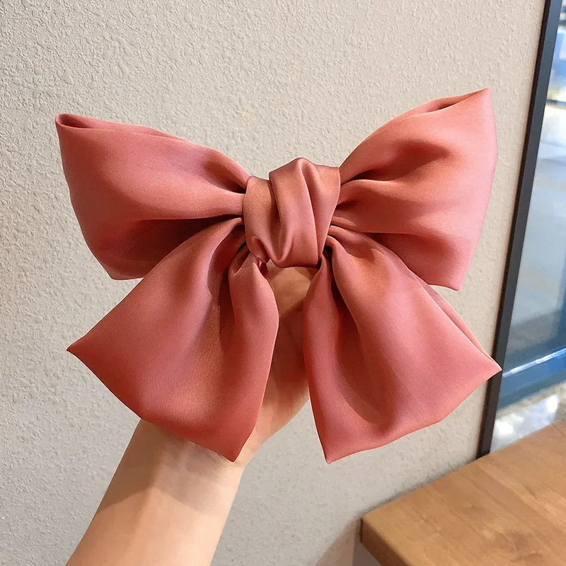 Grands Nœuds Soie Élastiques Cheveux - Chouchous Larges Clips Barrettes Femme Fille Accessoires Cheveux Caoutchouc