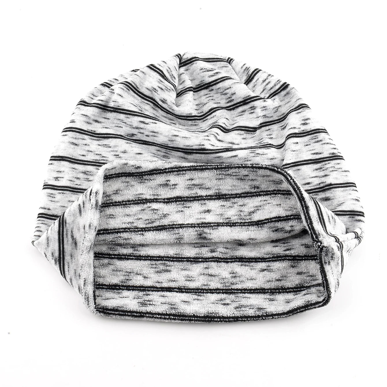 Bonnet Slouchy Rayé Élastique Mixte - Tricot Léger Printemps Automne Grande Tête