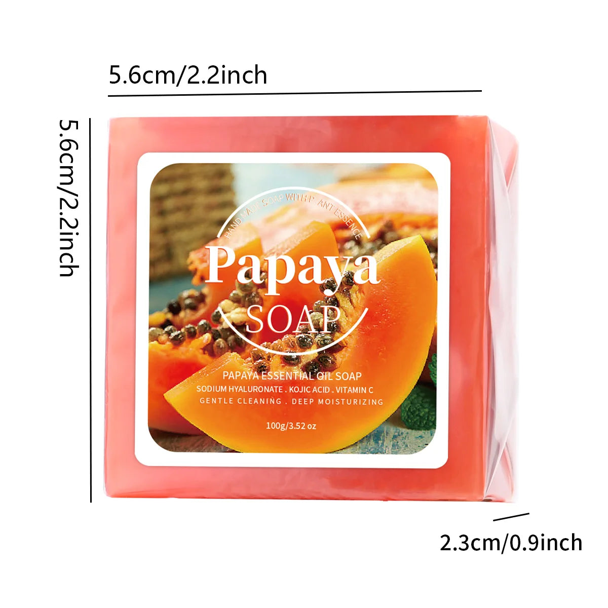 Savon Artisanal Papaye 100g - Nettoyage Profond Éclaircissant Lait de Chèvre Coco