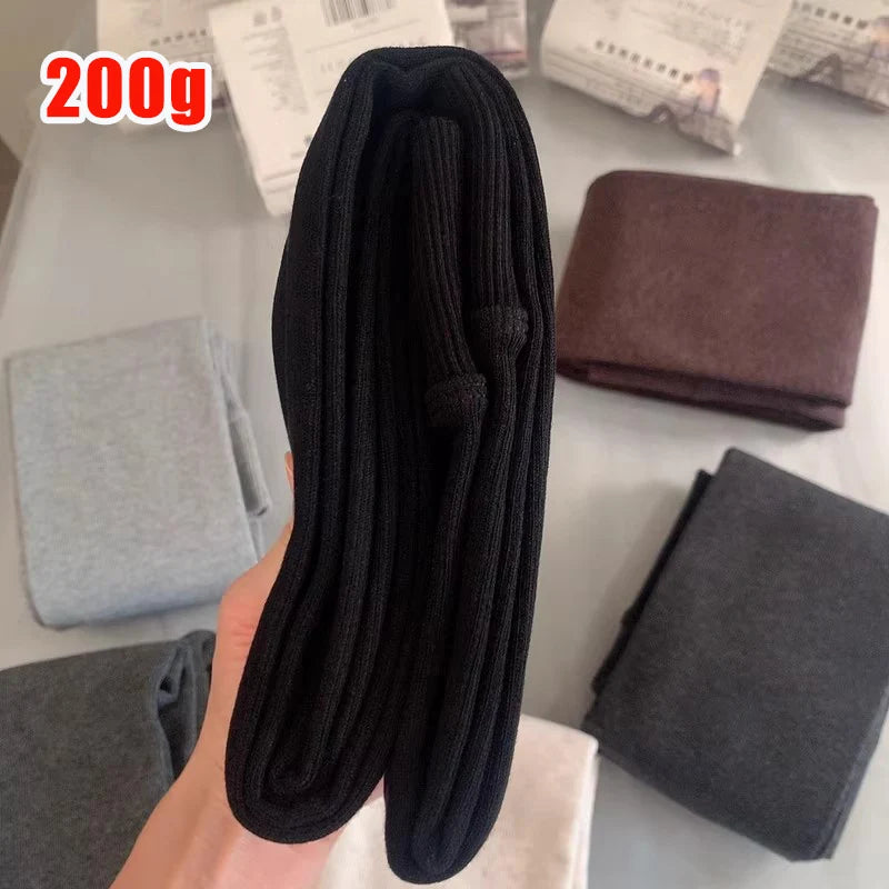 Collants Femme Fashion Gris Tricotés Pression - Automne Hiver Taille Haute Élastiques Streetwear Stocking 2026 Basic Pantyhose