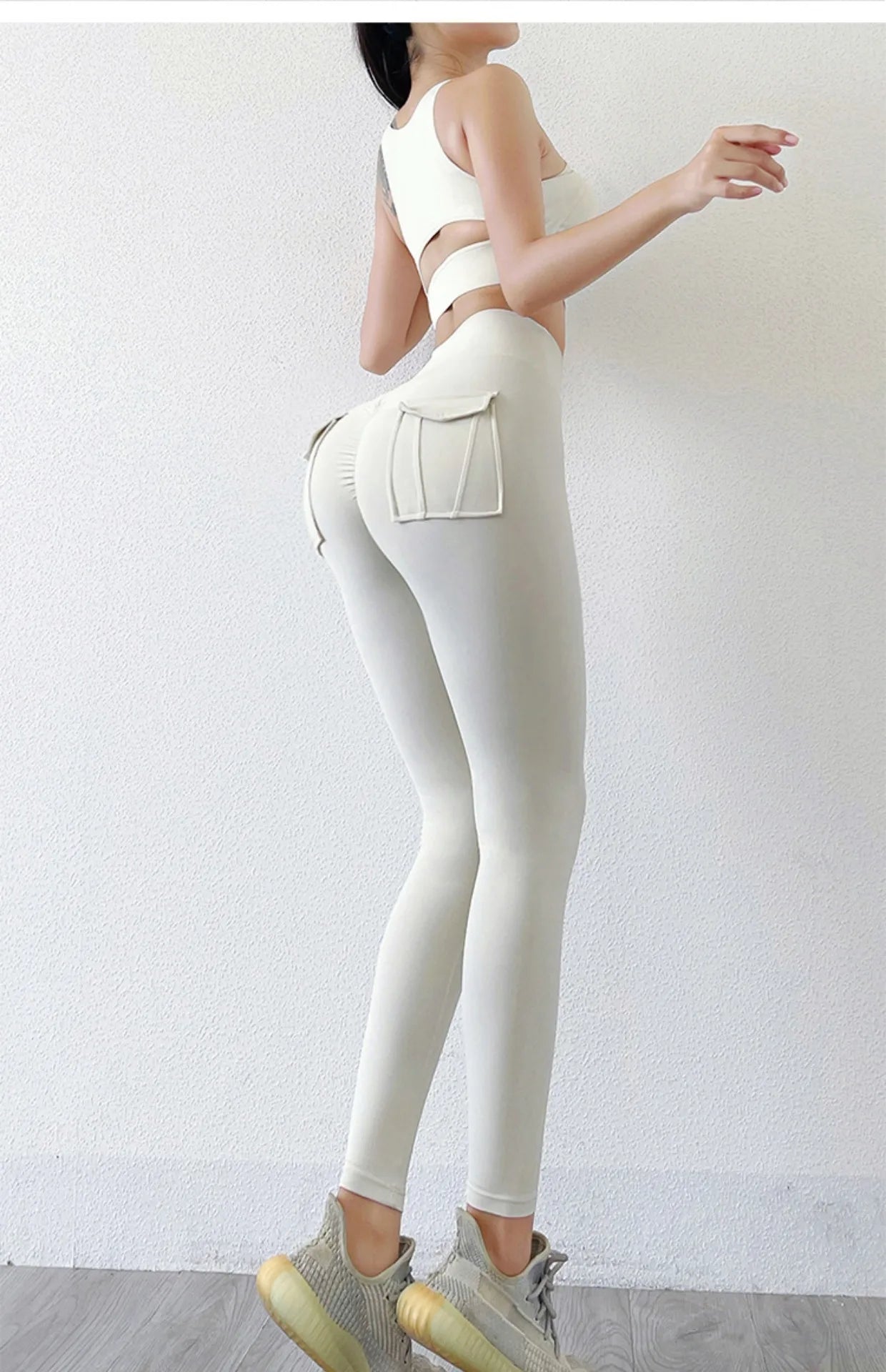 Leggings Taille Haute Push Up - Sport Femme Fitness Running Yoga Gym Moulant Stretch