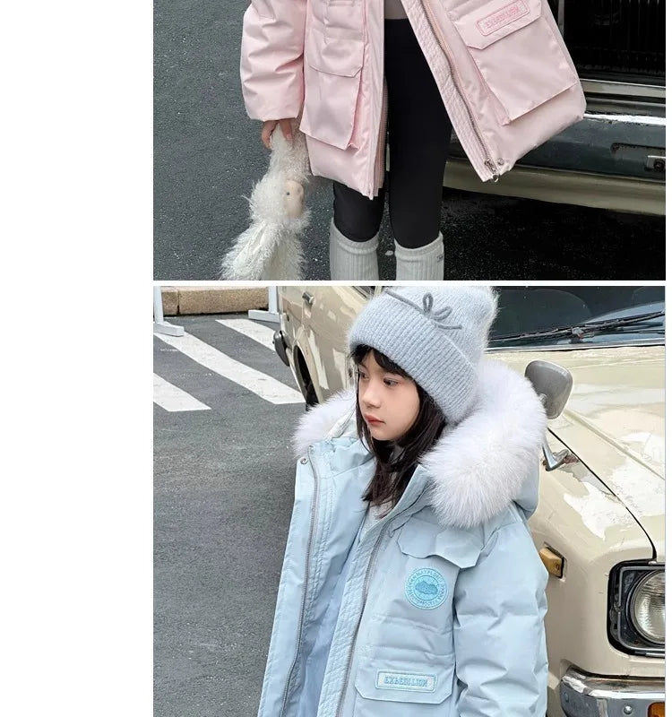 Parka Fille Hiver 4-14 Ans - Capuche Fausse Fourrure & Fermeture Zippée