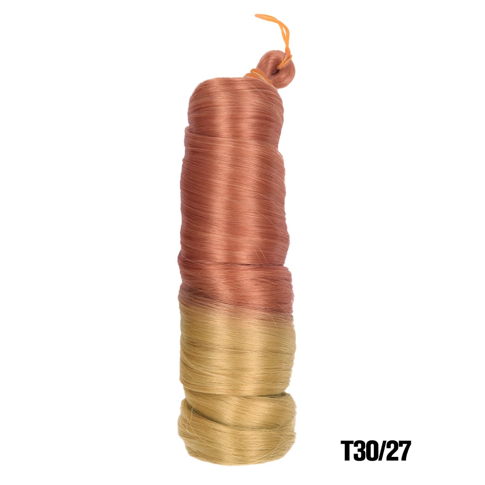Extension Tresses French Curls Pré-Étirées - Mèches Synthétiques Loose Wave Spiral Curl Haute Température Ombré