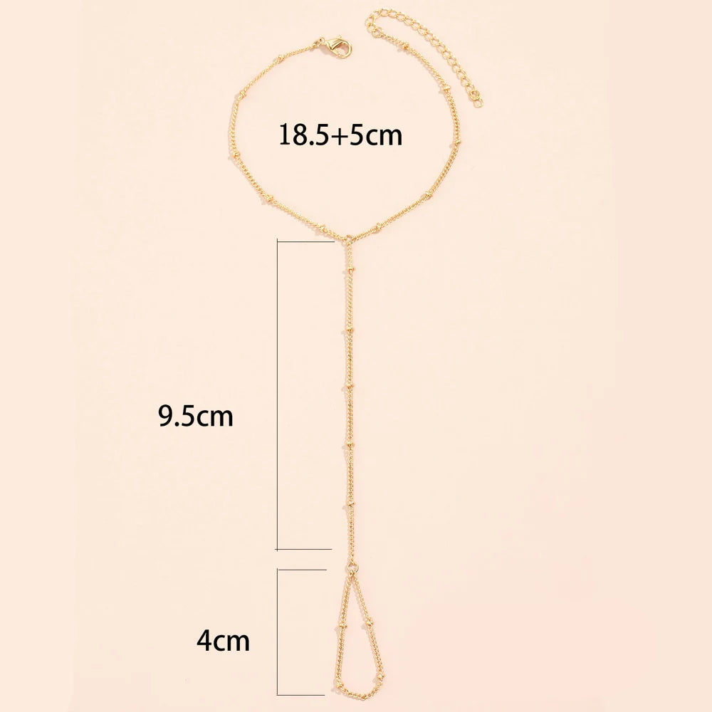 Bracelet Bague Chaîne Papillon Créatif Femme - Bijou Main Connecté Doigt Couple Cadeau