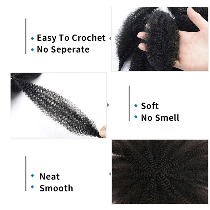 Extension Tresses Synthétiques 8 Pouces - Mèches Crochet Afro Kinky Twist Douces Curl Locks