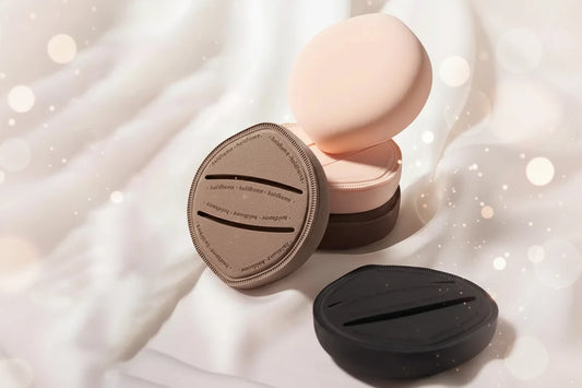 Houppette Maquillage Barbe à Papa - Éponge Douce Épaisse Coussin Air Poudre Fond de Teint Correcteur Sec Humide