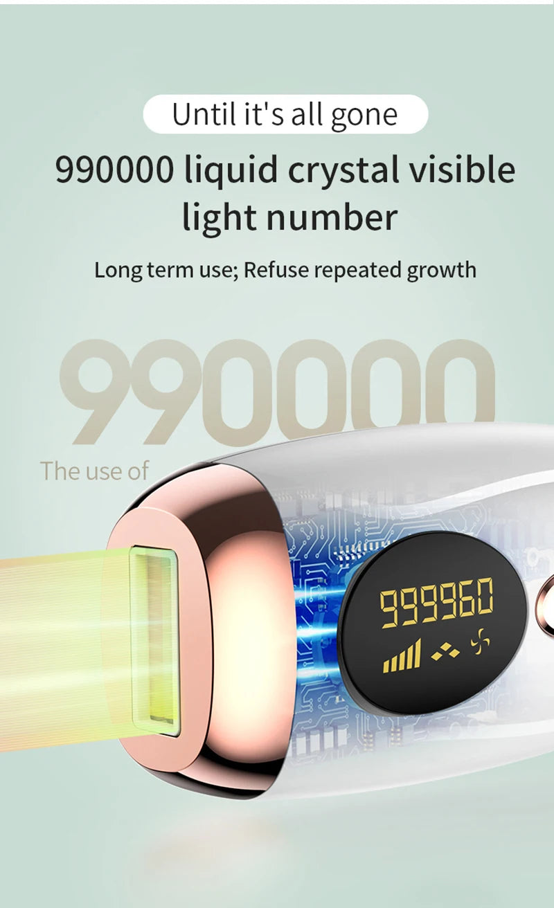 Épilateur IPL Laser Femme 999,999 Flashs - Épilation Permanente Indolore LCD Display