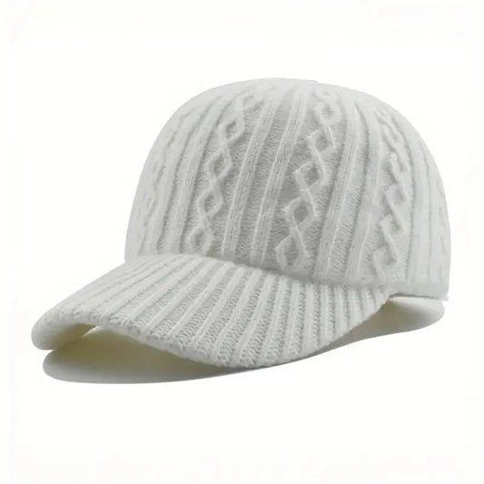 Casquette Baseball Tricotée Tendance Homme Femme - Chapeau Peaked Automne/Hiver Chaud Polyvalent