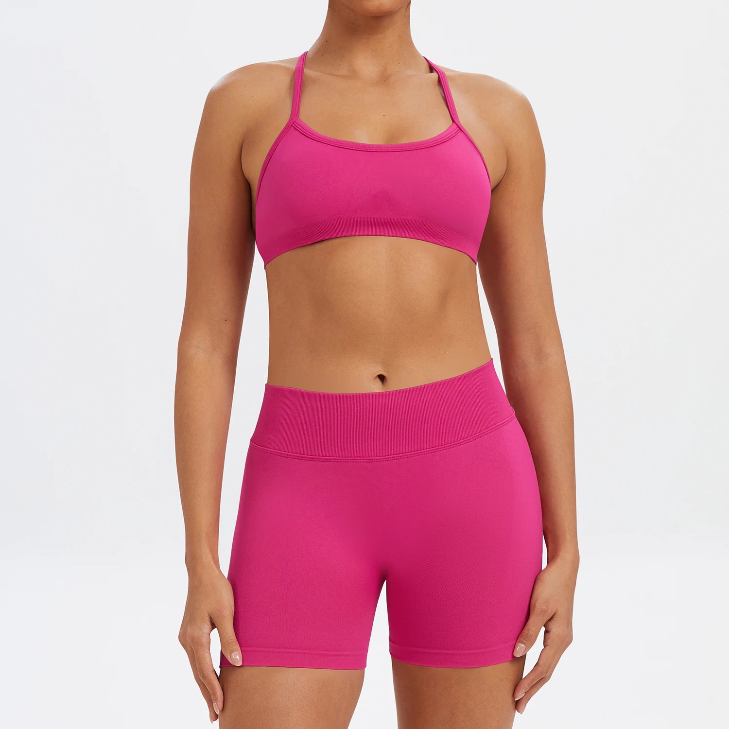 Ensemble Sport Femme 2 Pièces Sans Coutures – Top & Legging Yoga