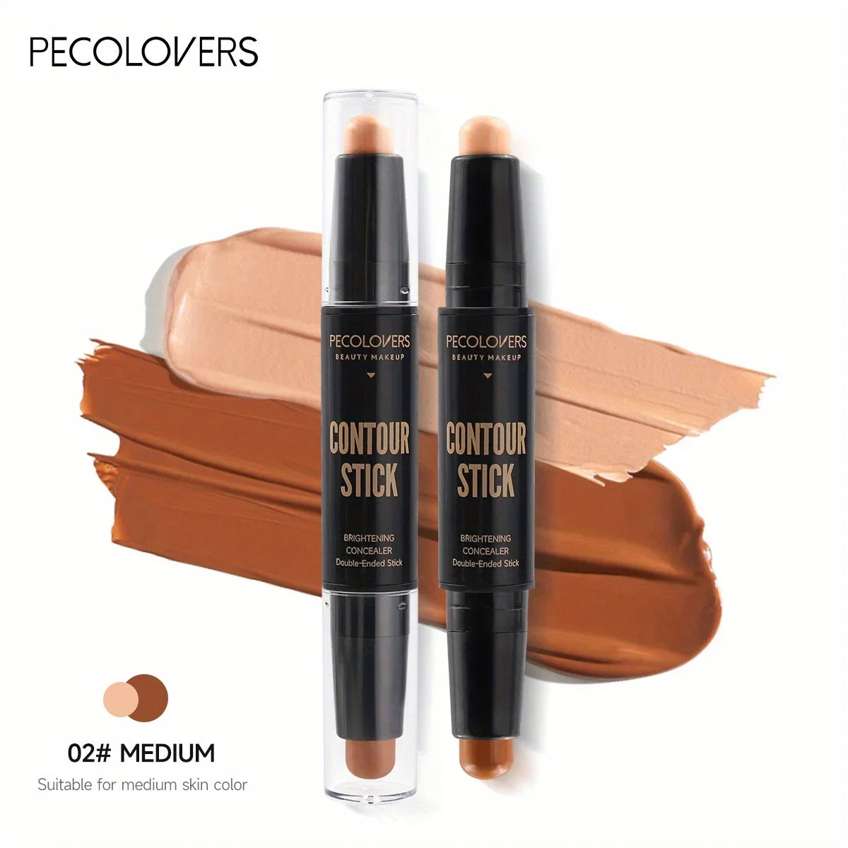 Stylo Highlighter Double Embout Visage - Liquide Waterproof Contouring Fond de Teint Correcteur Maquillage