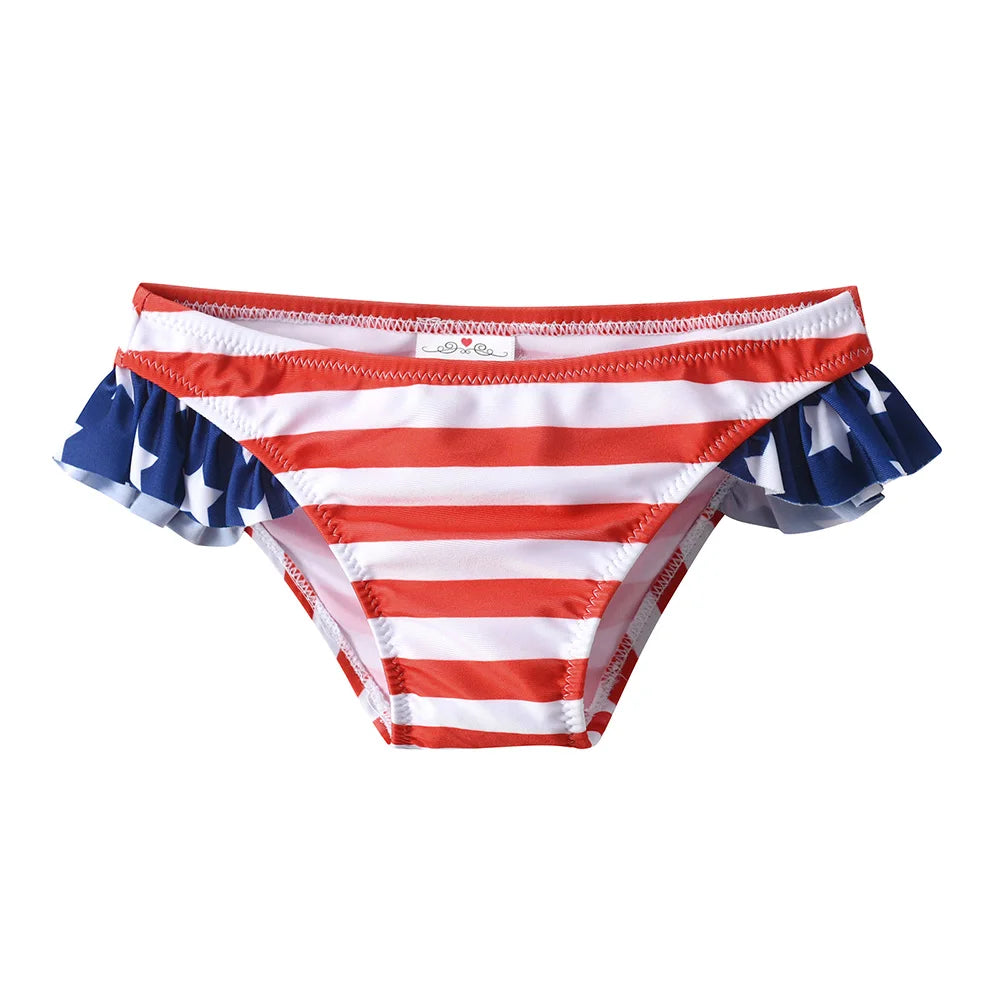 Bikini Fille 2 Pièces Drapeau Américain - Étoiles et Rayures Été