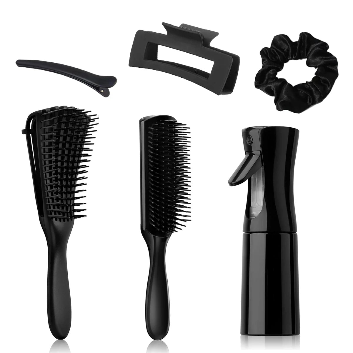 Set 12 Brosses Démêlantes et Accessoires Cheveux - Vaporisateur 200ml Peigne Large Massage Cuir Chevelu