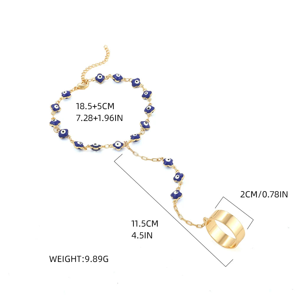 Bracelet Bague Chaîne Papillon Créatif Femme - Bijou Main Connecté Doigt Couple Cadeau