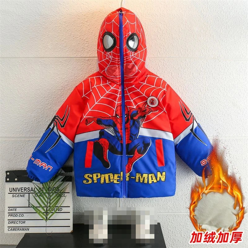 Veste Spiderman Garçon Doublée Polaire - Manteau Chaud Capuche Hiver