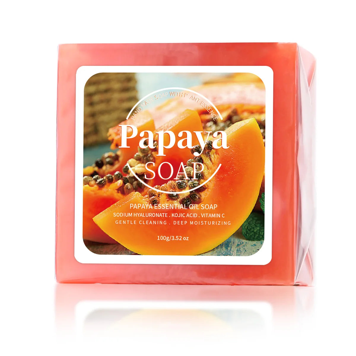 Savon Artisanal Papaye 100g - Nettoyage Profond Éclaircissant Lait de Chèvre Coco