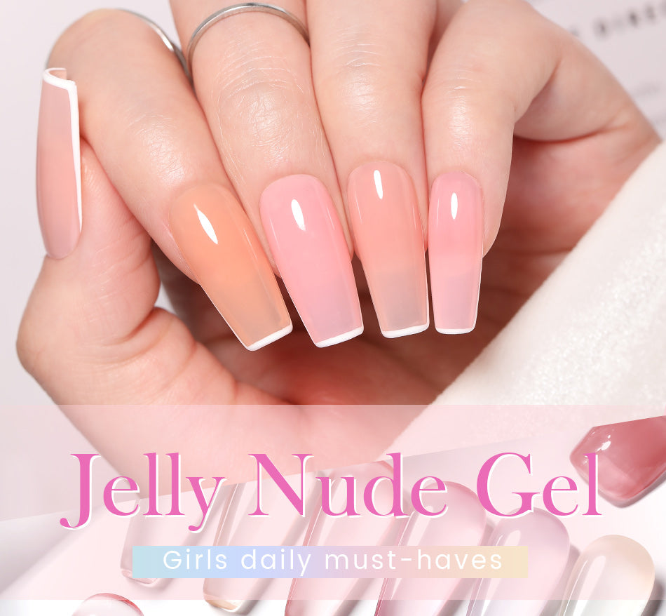 Vernis Gel BORN PRETTY Noir Jelly Nude 10ml - 74 Couleurs Translucide Semi-Permanent UV LED Nail Art DIY Maison