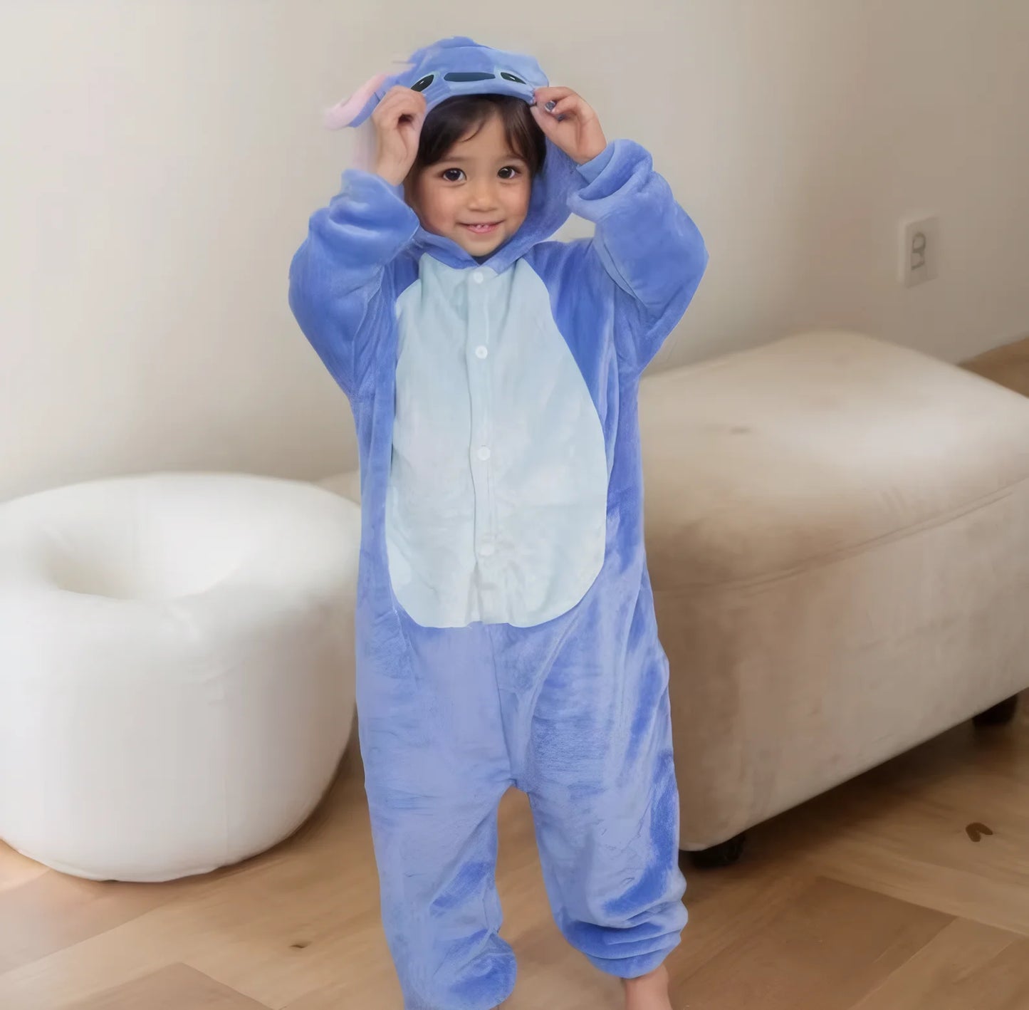 Combinaison Pyjama Enfant à Capuche - Costume Cosplay Peluche Hiver