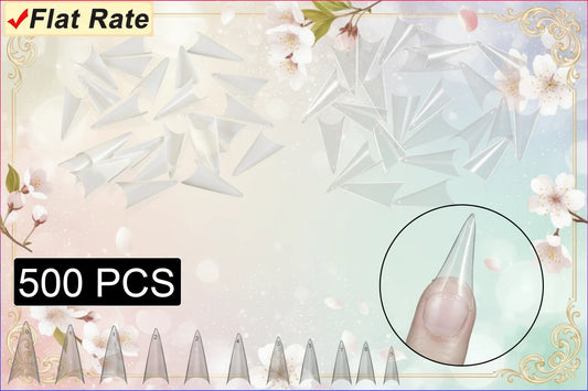 Lot 500 Capsules Ongles Stiletto Courtes XS Faux Ongles Manucure Nail Art Design 10 Tailles Acrylique Capsule