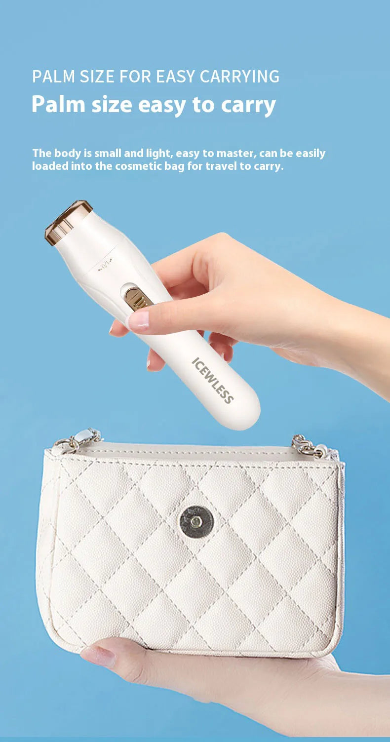 Épilateur Électrique Femme Indolore Portable - Rasoir Dame Tondeuse Corps Aisselles Bikini Bras Jambes Visage Sans Douleur