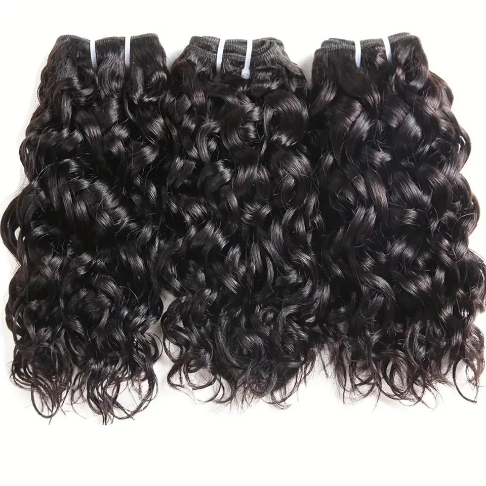 Mèches Cheveux Humains Kinky Curly Courtes avec Closure - Extensions Tissage 100% Naturels Remy