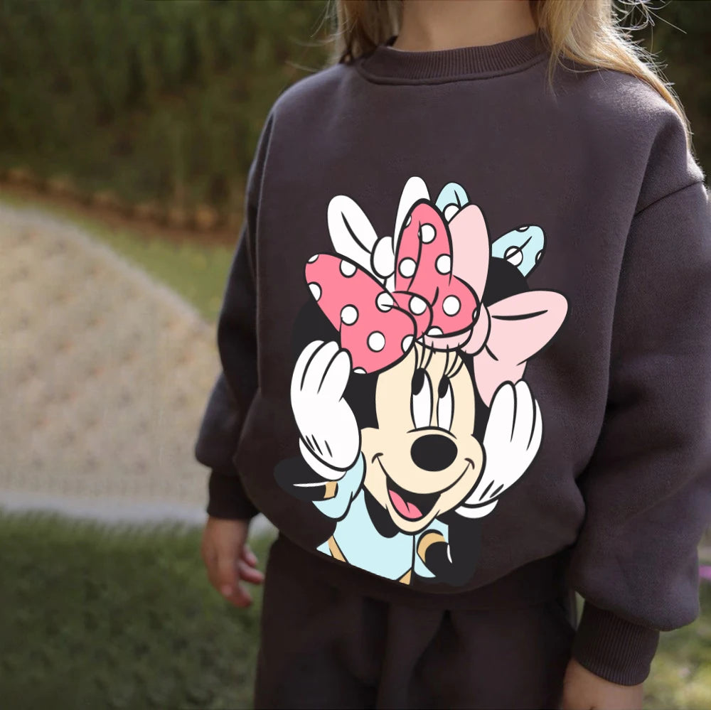 Ensemble Polaire Thermique Enfant - Sweat + Pantalon Cartoon Hiver
