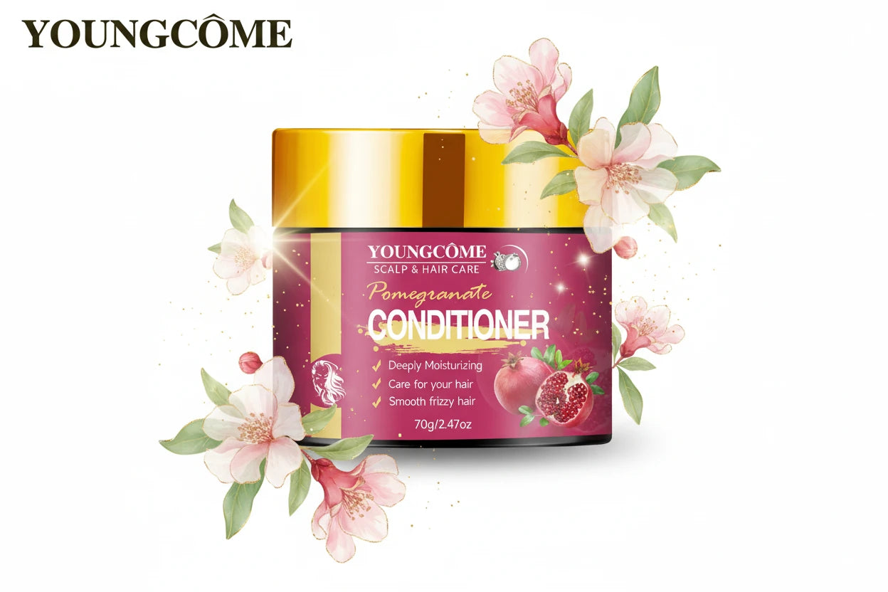 Après-Shampooing Aloé Grenade YOUNGCOME - Adoucit Lisse Cheveux Répare Nourrit Hydratation Profonde Contrôle Frisottis