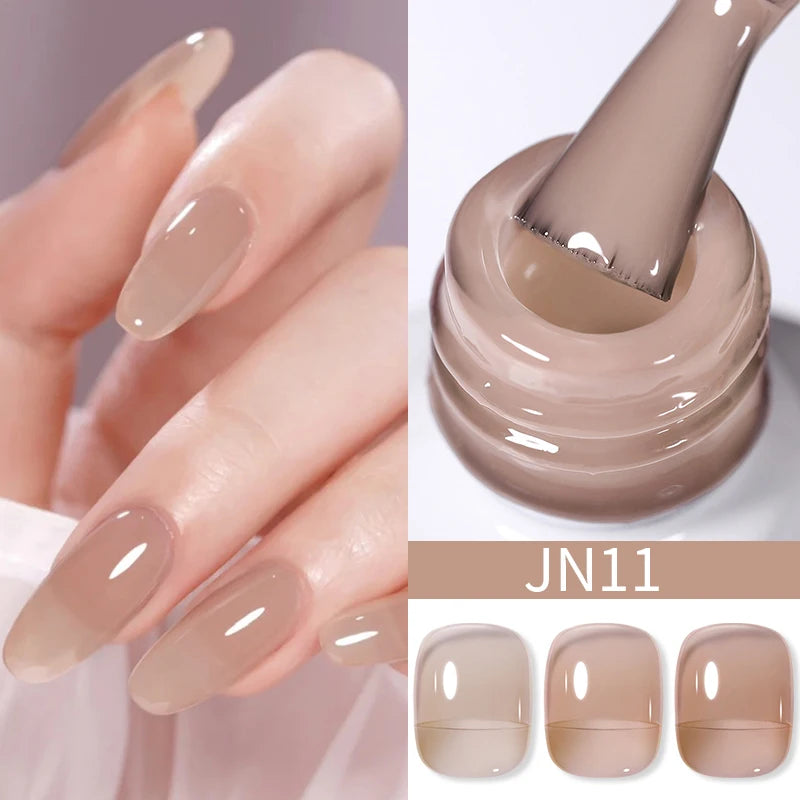 Vernis Gel BORN PRETTY Noir Jelly Nude 10ml - 74 Couleurs Translucide Semi-Permanent UV LED Nail Art DIY Maison