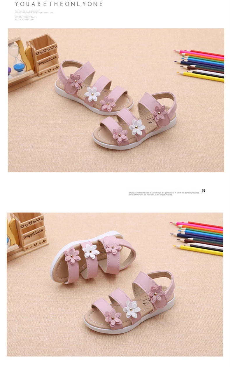 Sandales Fille Été Fleurs Douces - Chaussures Plage Princesse Mode Enfant Anniversaire