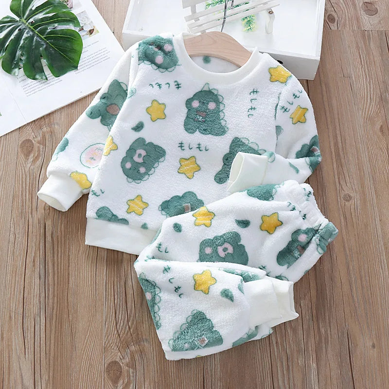 Ensemble Pyjama Enfant Flanelle Polaire - Vêtement Nuit Chaud
