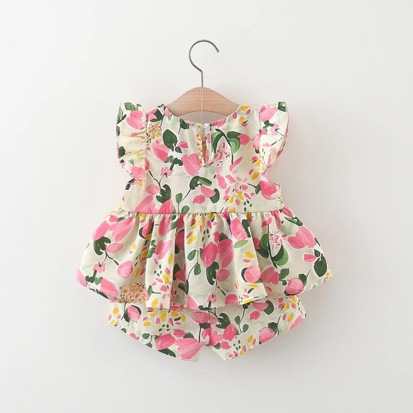 Ensemble 2 pièces bébé fille - Top pêche noeud + Short