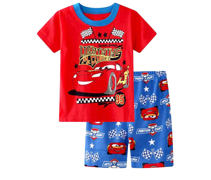 Pyjama Été Enfant Cars Flash McQueen 2 Pièces - T-shirt + Short