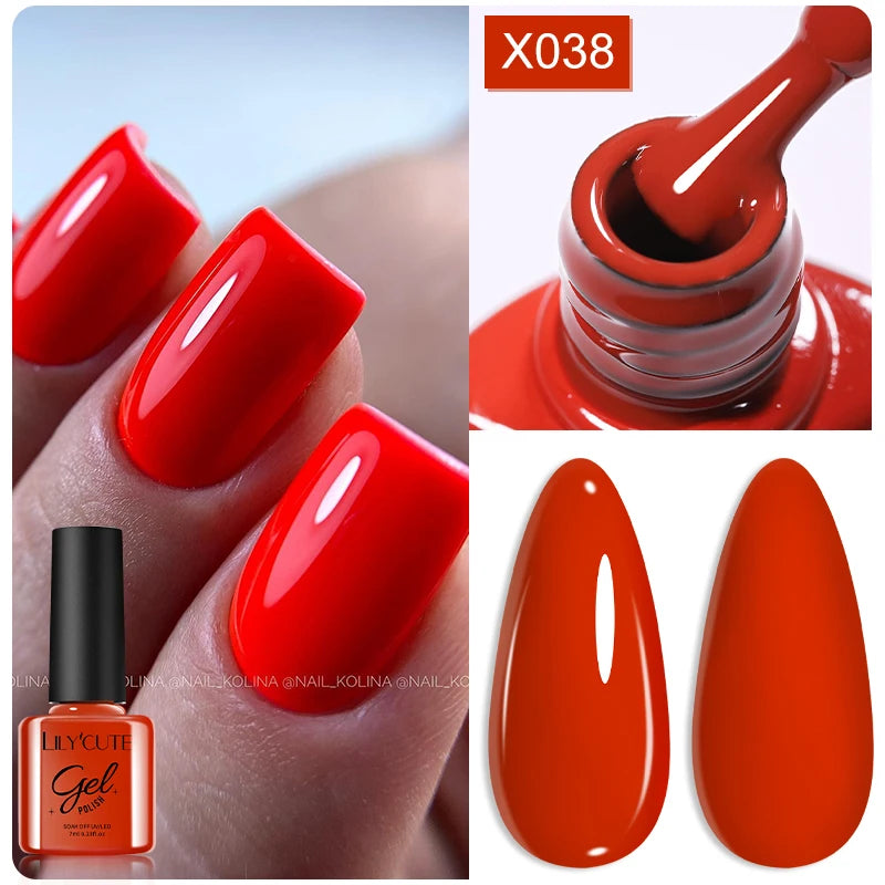 Vernis Gel LILYCUTE Ancora Red Automne Hiver - Semi-Permanent Soak Off UV LED Manucure Nail Art