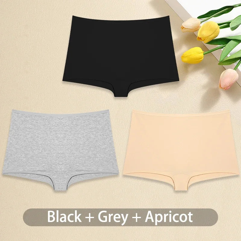 Lot de 3 Culottes Femme Coton - Boxers Taille Basse Seamless Confortables