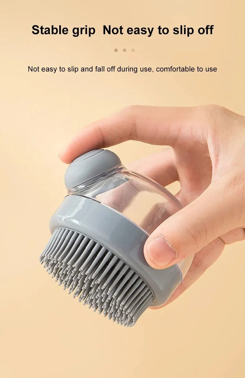 Brosse Shampoing Massage Cuir Chevelu - Distributeur Liquide Multifonction Bain Animaux Corps