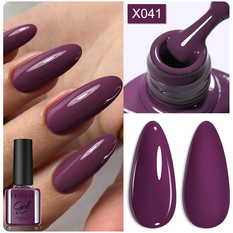 Vernis Gel LILYCUTE Ancora Red Automne Hiver - Semi-Permanent Soak Off UV LED Manucure Nail Art