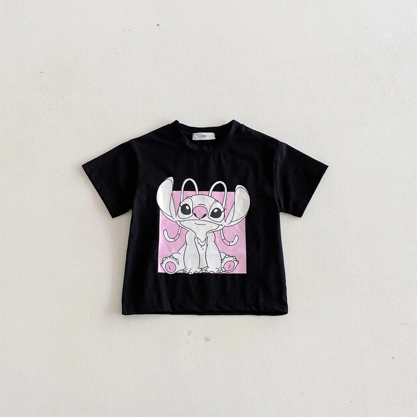 T-Shirt Enfant Stitch - Tee-Shirt Manches Courtes Fille Garçon Disney Été 1-7 Ans