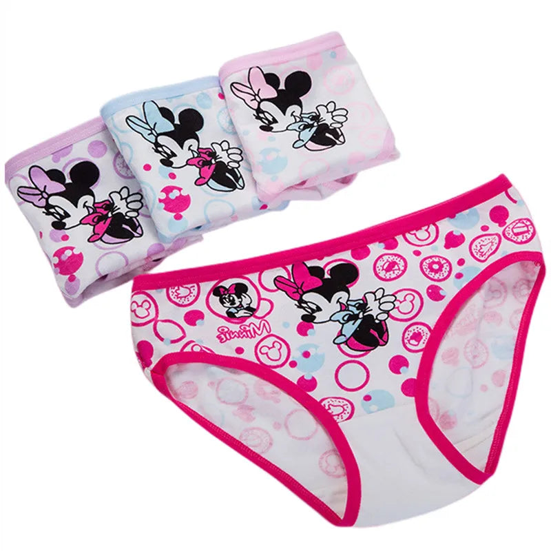 Lot 4 Culottes Fille Cartoon - Boxers Coton Imprimés Mignons 2-10 Ans